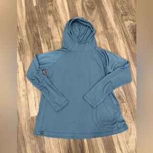 Free Fly Blue Hooded Long Sleeve Top